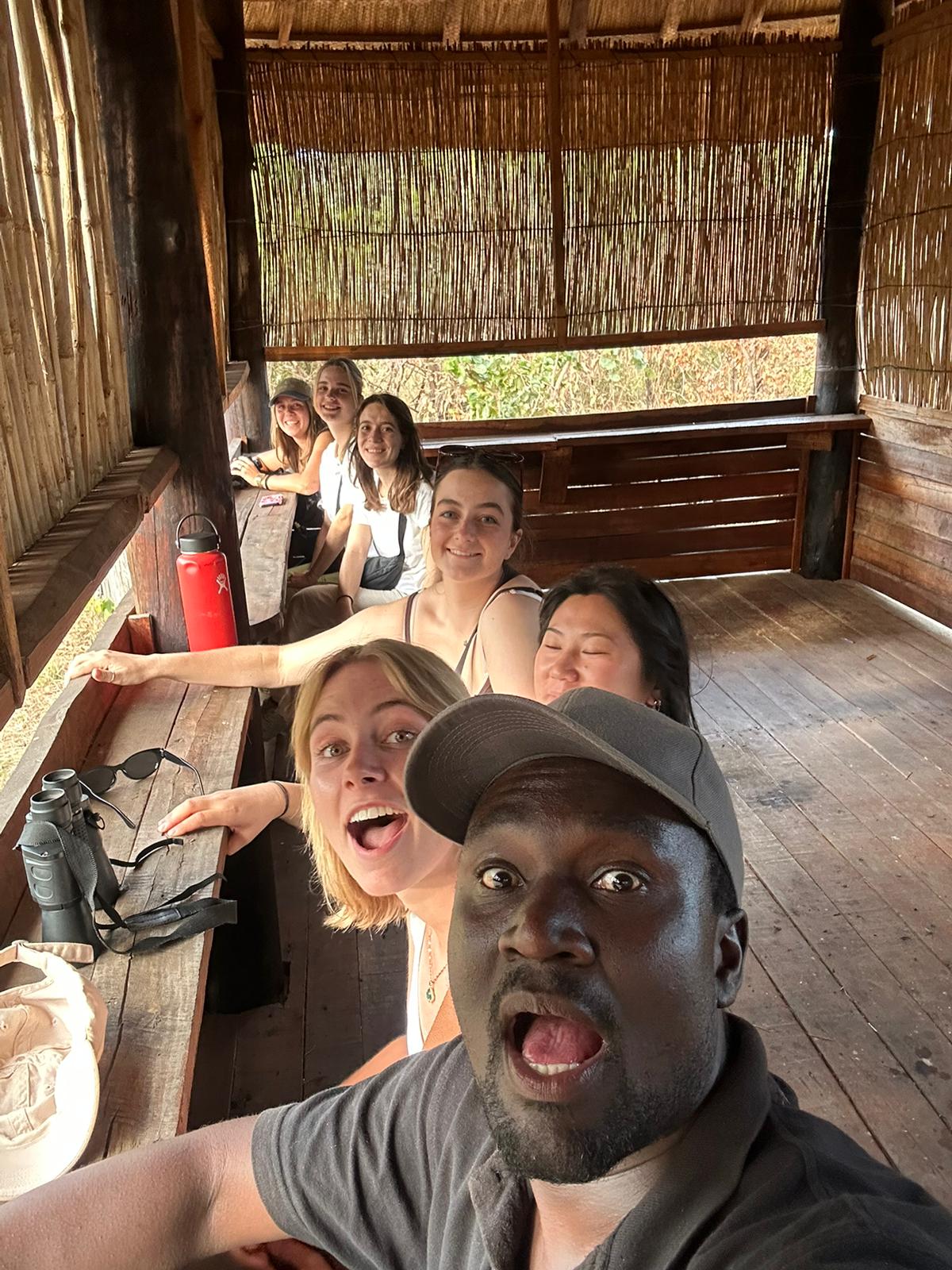 Hide selfie with the group