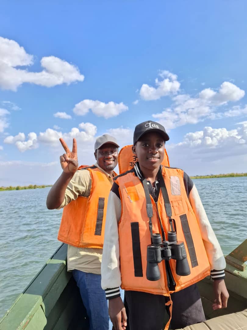Binoculars ready on the boat