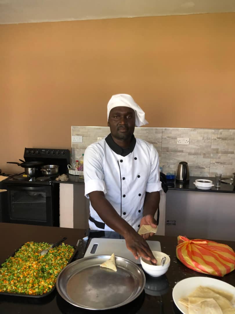 William preparing samosas